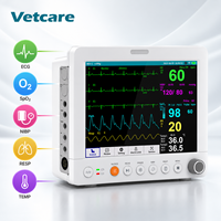 Moniteur patient vétérinaire multiparamètres ECG NIBP SpO2 RESP TEMP PR avec écran LCD 12,1 pouces pour clinique vétérinaire (chats, chiens, animaux)