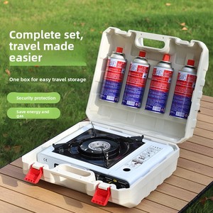 Fornello a Gas Portatile Pieghevole in Alluminio Dingka con Accensione Magnetica <span class=keywords><strong>per</strong></span> Campeggio e Picnic all'Aperto, Alimentato a Butano, <span class=keywords><strong>per</strong></span> 3-5 Persone, Monoblocco - Product Image 2