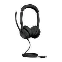 Jabra Evolve2 50 Stereo Mono Headset USB-A USB-C Headphone ANC Peredam Kebisingan Headset Kantor untuk Panggilan dengan Mikrofon