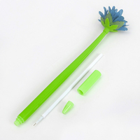 Beautiful Girl Eco-Friendly 0,5mm Pluma de silicona suave Tinta de gel de flores en azul y negro Logotipo personalizado