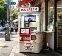 Nouvelle machine distributrice automatique intelligente de crème glacée avec bras robotisé, sans personnel, 24h/24, en libre-service, télécommandée, haute qualité, avec système de paiement par pièces