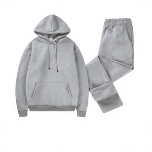 Black Solid Vintage Autumn Reversible Men's Two-Piece 100% Cotton Quick Dry <b>Lightweight</b> Tracksuit Set Logo <b>Hoodie</b> Sweatpants - Product Image 2
