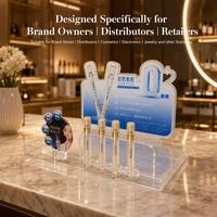 Présentoir de Comptoir Personnalisé Pliable en Acrylique Transparent Découpé sur Mesure avec Fond Façonné pour Sérums et Soins de la Peau &amp;   Ampoule cosmétique