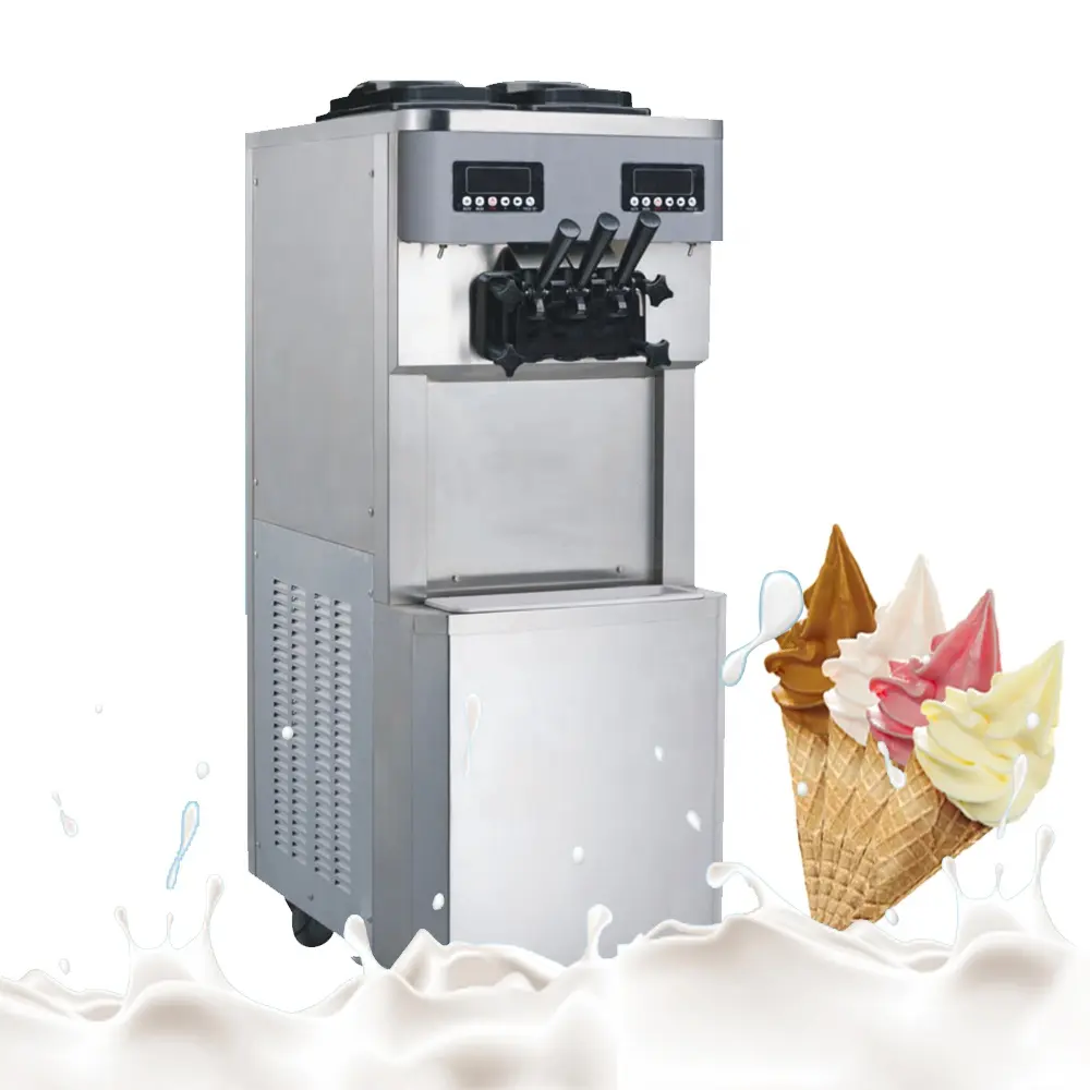 BQL-S36W de helado de acero inoxidable, máquina de helado suave de giro doble, precio de fábrica, promoción de verano
