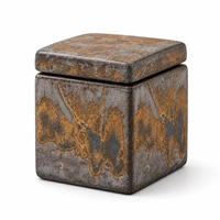 Urna de Cerámica Artesanal para Guardar Cenizas, Mini Urna Cuadrada Portátil para Perros y Gatos, Caja de Cremación, Artículos Funerarios para Mascotas