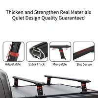 Accessoires 4x4 Barre transversale réglable en alliage d'aluminium pour pick-up, galerie de toit universelle pour couvre-caisse avec rail à fente