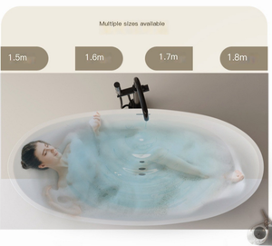 Modern Lüks Beyaz Akrilik Ayaklı Küvet Otel Banyosu Jakuzili Küvet, Gider ve Musluk Dahil - Product Image 3