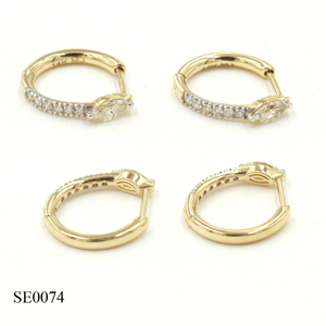 Pendientes de Oro Blanco de 14K con Diamante Blanco (Marquise) de 0.37 CT y Diamante Blanco (Redondo) de 0.18 CT - Product Image 3