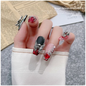 Set <span class=keywords><strong>de</strong></span> Dijes Vintage Góticos para <span class=keywords><strong>Uñas</strong></span>, Adornos <span class=keywords><strong>de</strong></span> Aleación en Plata Oscura con Cruz, Calavera, Espina <span class=keywords><strong>de</strong></span> Pescado, Corazón <span class=keywords><strong>de</strong></span> Ángel para <span class=keywords><strong>Uñas</strong></span> Acrílicas - Product Image 3