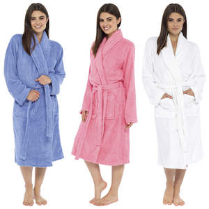 OEM Pure Cotton Terry Bath <strong>Robe</strong> For Women Quick-Dry And Disposable For Home Hotel Spa Adult Bathroom <strong>Robe</strong> Supplier - Product Image 1