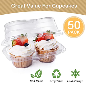 Fabricant de boîtes à cupcakes, supports pour 1, 2, 4, 6, 12 cupcakes, contenants en plastique transparent, boîtes à gâteaux en blister, emballages pour desserts, muffins - Product Image 2