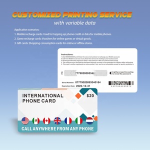 Tarjeta de Recarga Internacional de Crédito Telefónico con Impresión Personalizada para Revendedores de Telecomunicaciones - Product Image 3