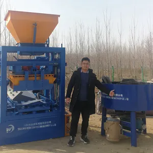 Manuel de seconde main Qtj4-40 hydraulique béton cendres volantes bloc solide creux faire la machine brique faisant l'usine de machines de moulage