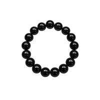 Pulsera con Chip NFC de Alta Frecuencia, Cuentas Sueltas de Ágata Negra para Joyería DIY, Etiqueta NFC de Piedra Natural