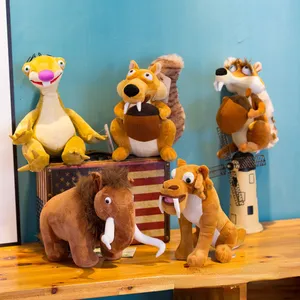 XUX Ice Age Wild Animal Plush Toy Squirrel Mammoth Elephant Saber-toothed Stuffed Animal Toy Cartoon Movie Figure Wholesale