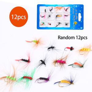 Schwimmende künstliche Fliegen fliegen Angel köder 12 Stück Beutel Metall Jig Haken für Forellen Marlin Arten für das Fluss fischen - Product Image 3