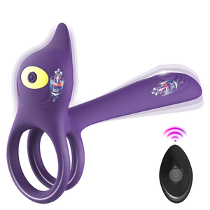 듀얼 모터 남성용 잠금 링 실리콘 10가지 진동 모드 리모컨 자위 성인용품 USB 충전식 콕링 - Product Image 5
