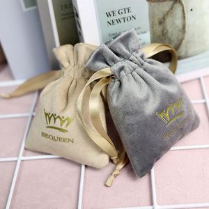 Wholesale Luxury Custom Logo Packing Jewelry Storage Gift <b>Makeup</b> Cosmetic Velvet Pouch Dust <b>Drawstring</b> <b>Bag</b> - Product Image 4