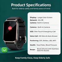Jam Tangan GPS Tracker S10 4G untuk Lansia, Panggilan Darurat SOS, Peringatan Jatuh, Panggilan Video & Suara, Jawab Otomatis, Monitor Kesehatan, Jam Tangan Pintar untuk Lansia
