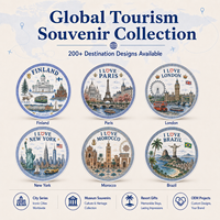 Assiette décorative en céramique souvenir d'Europe et de Finlande, motif Cathédrale Renne Tram, avec boîte, personnalisable OEM ODM, vente en gros