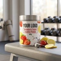 Poudre de créatine monohydrate à la fraise et au citron pour la construction musculaire maigre, la prise de masse, l'entraînement de force, la musculation, complément alimentaire pour la remise en forme