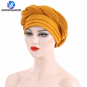 Sinya dernier <span class=keywords><strong>Aso</strong></span> <span class=keywords><strong>Oke</strong></span> Auto <span class=keywords><strong>Gele</strong></span> Headtie femmes Turban casquette tresses musulman tête écharpe Bonnet coton dames tête enveloppes Turbante - Product Image 3