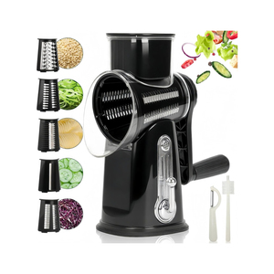 Hachoir multifonctionnel pour légumes, mandoline, trancheuse, râpe à fromage rotative manuelle en acier inoxydable avec poignée, déchiqueteuse de légumes - Product Image 1