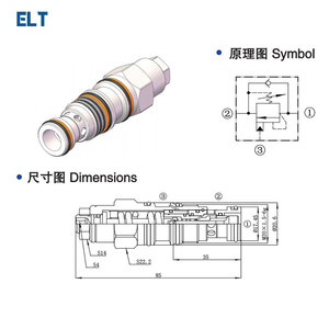 Vanne d'équilibrage à cartouche filetée TcbcG 315 Bar 60 L/min pour le contrôle de la pression des systèmes hydrauliques - Product Image 5