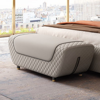 Meubles de luxe à ossature en bois et design moderne pour chambre à coucher Ensembles de lits en cuir double et simple king queen