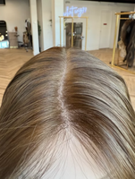 Perruque juive personnalisée brun doré clair balayage, cheveux vierges européens, nœuds invisibles, ligne de cheveux naturelle pour femmes souffrant d'alopécie