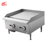 Grill à gaz professionnel de 24 pouces pour comptoir, plaque de cuisson plate à commande manuelle pour hamburgers, idéal pour la restauration EGG24S