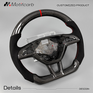 Volante deportivo personalizado de fibra de carbono para Skoda Octavia RS VRS Kodiaq Superb Rapid Kamiq Fabia Karoq Scout 2013-2020 - Product Image 3