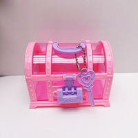 Nouveau produit coffre au trésor rétro avec clé de verrouillage bricolage enfants en plastique cosmétique bijoux boîte de rangement boîtes de bureau pour boucles d'oreilles anneaux