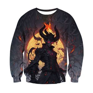 Sudadera de Cuello Alto para Hombre, Diseño Casual y Holgado, Tejido de Punto de Poliéster/Algodón Antibolitas, con Estampado Digital 3D de Demonio Monstruo de Terror de Halloween de Otoño - Product Image 5