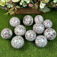 Vente chaude Fleur Verte Jaspe Sphères Reiki Fengshui Guérison Cristal Boules De Fleurs Vertes pour la collection