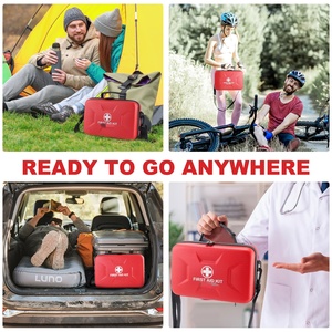 Mini botiquín de primeros auxilios EVA personalizado de fábrica, estuche médico de emergencia impermeable de viaje para <span class=keywords><strong>enfermera</strong></span> con bolsillo de malla, cuero PU rojo - Product Image 4
