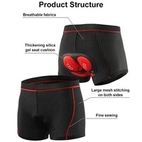 Shorts de cyclisme pour hommes, rembourrage en gel, pantalon de vélo, tapis en silicone antichoc, sous-vêtements de vélo, collants de compression, shorts de sport