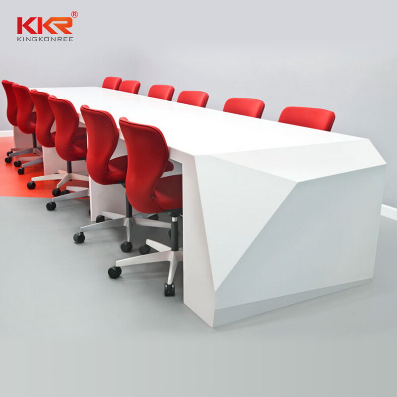 Surface solide acrylique meubles de bureau surface solide comptoir de bureau surface solide comptoir de réception courbe