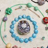 En gros Naturel Larimar Cristal Sphères De Luxe Feng Shui Tortue Bracelet Pierre pour DIY Décor À La Maison