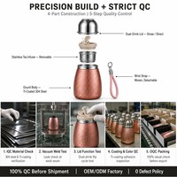 Tasse à thé en titane de 380 ml en forme de gourde, à double paroi, isolée sous vide, avec couvercle rabattable, infuseur, logo personnalisé, coffret cadeau de voyage