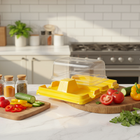 Boîtes à cheesecake avec base dorée et couvercle transparent pour usage alimentaire, boîte à pain en plastique, boîte à pain grillé, boîte d'emballage pour gâteaux roulés
