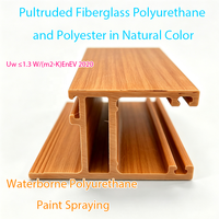 Proveedor de Ventanas GFRPU, Perfil de Ventana de Fibra de Vidrio Pultruida, Poliuretano y Poliéster, Ahorro de Energía, Color Natural, Base Acuosa