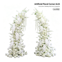 Composition florale artificielle en arche de cornes, ensemble de fleurs de coin pour mariage, idéal pour la décoration de la cérémonie, du fond de scène, de l'entrée et des mariages en extérieur