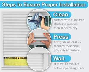 Stores d'ombrage en papier plissé portables temporaires faciles à réparer <span class=keywords><strong>sans</strong></span> percer les rideaux d'isolation thermique - Product Image 4