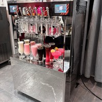 Máquina Comercial de Helado Suave de Acero Inoxidable con 7 Boquillas, Congelación Continua Vertical para Granizados y Leche Congelada