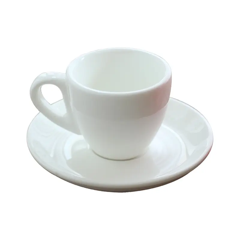GZYSL Factory Custom Italy tazza da caffè Espresso e piattino in ceramica bianca pura per bar Coffee roaster restaurant barista drink