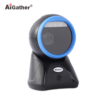 Escáner de Código de Barras de Escritorio con Cable de Alta Velocidad 120FPS, Lector de Códigos QR 2D con Luz Roja Omnidireccional Osram para Plataformas POS y Supermercados
