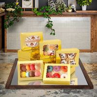 Boîte à dessert rose en carton rigide recyclable personnalisée avec gaufrage pour l'anniversaire de bébé, les chocolats, les bonbons de mariage, les boîtes pliantes