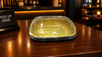 Plateau de cuisson rectangulaire jetable en aluminium de 2100 ml (70 oz) pour four et micro-ondes