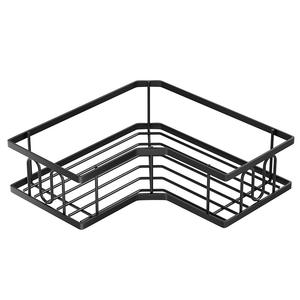 Étagère d'angle moderne à 2 niveaux en métal pour cuisine et salle de bain avec design de drainage, multifonctionnelle et gain de place - Product Image 1